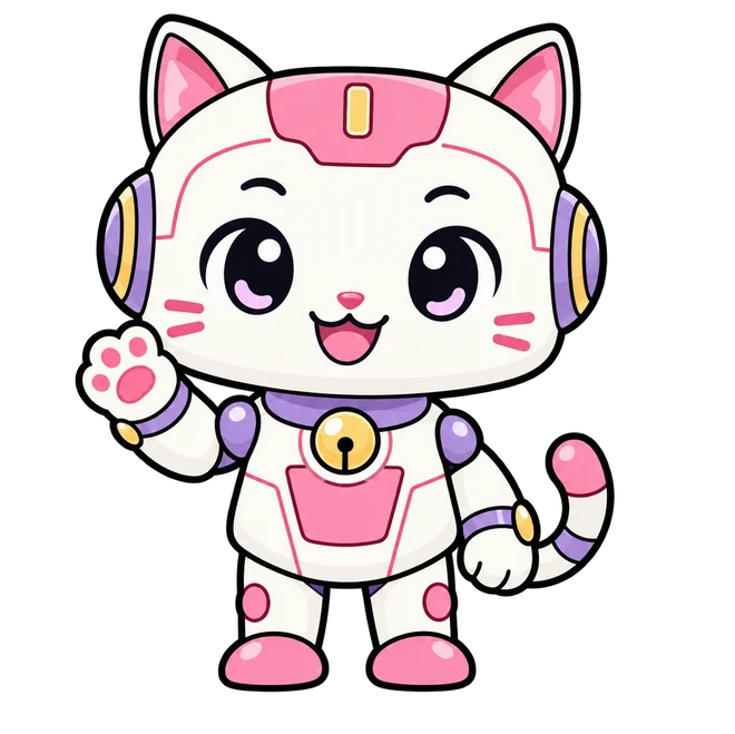 ピンクのネコ型ロボット